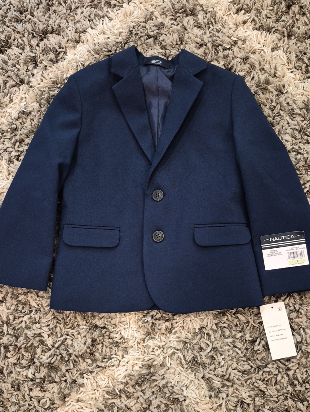 Nautica Boys Navy Blue Two-Button Blazer